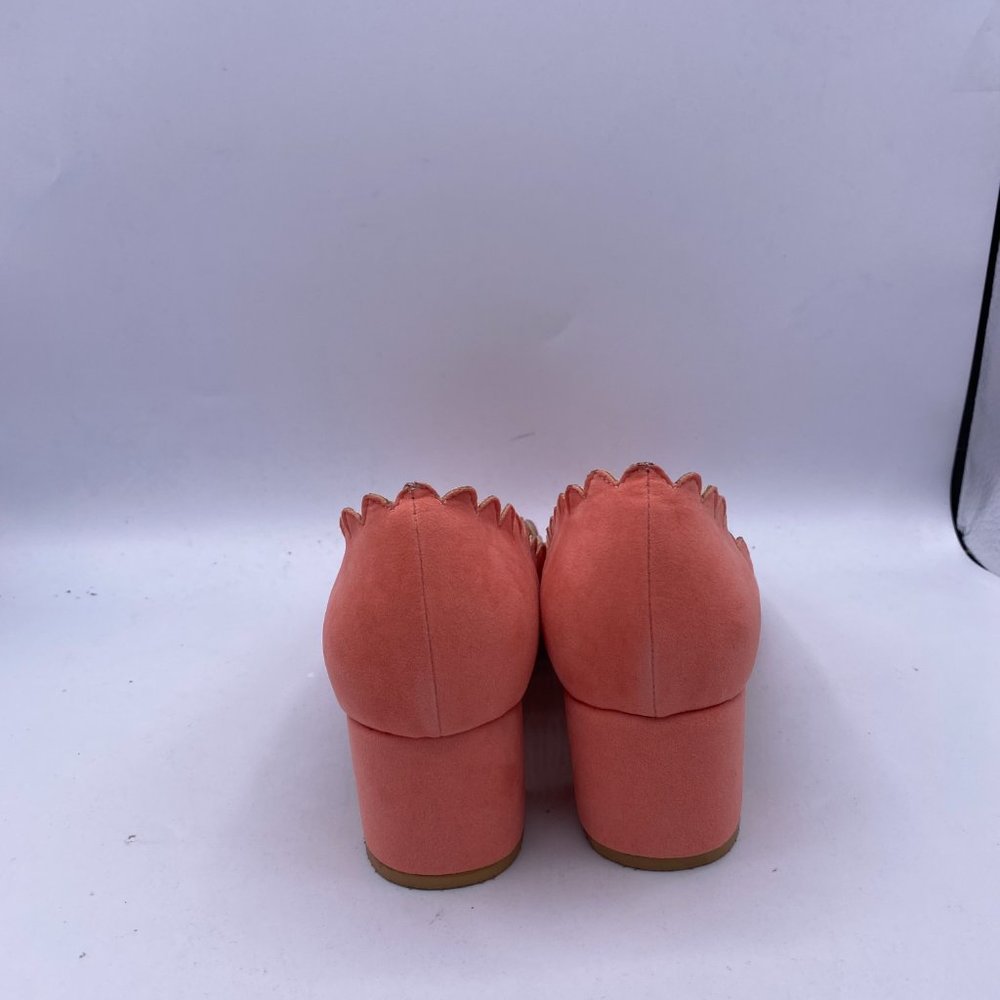 FSJ Pink Chunky Heels Suede Pump - Picture 6 of 11